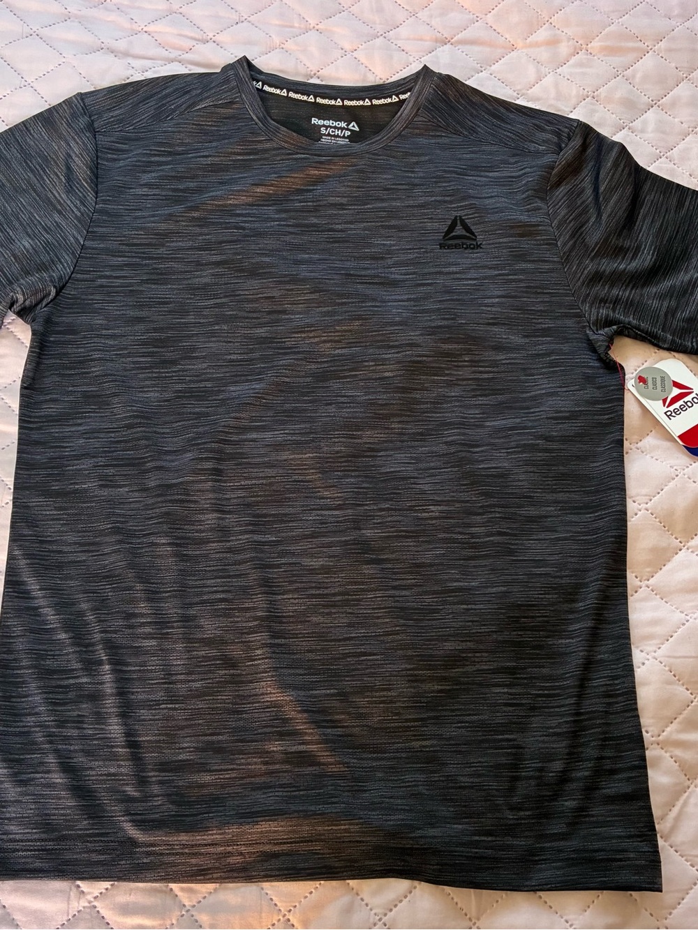 Reebok Men's Charcoal Heather Short Sleeve Performance Tee